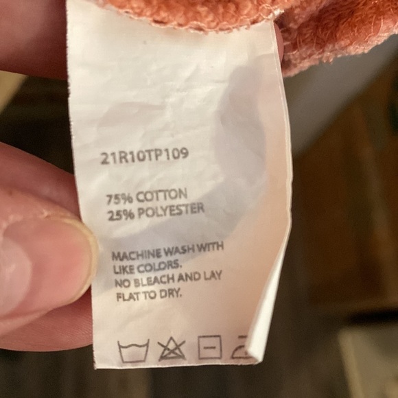 Nap Loungewear Peach Coral Oversized Sweatshirt Hi-Low Drawstring Hem Size Large - Picture 8 of 9